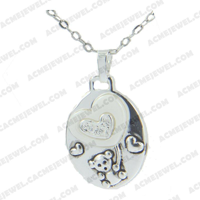 Pendants 925 sterling silver  2-tone Rhodium and black smear