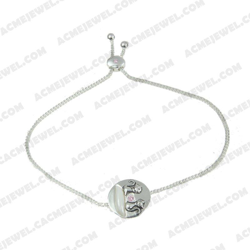 Bracelets & Bangles 925 sterling silver  2-tone Rhodium and black smear