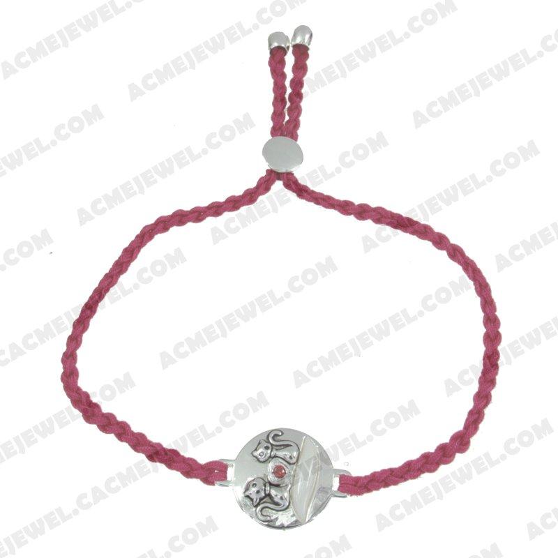 Bracelets & Bangles Cord with 925 sterling silver 2-tone Rhodium and black smear Bracelets & Bangles Cord with 925 sterling silver 2-tone Rhodium and black smear