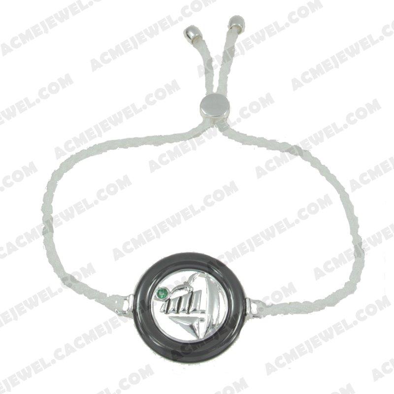 Bracelets & Bangles Cord with 925 sterling silver 2-tone Rhodium and black smear Bracelets & Bangles Cord with 925 sterling silver 2-tone Rhodium and black smear