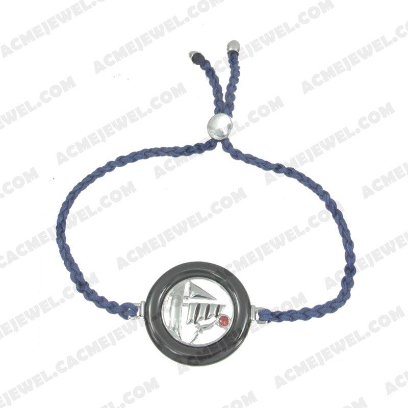 Bracelets & Bangles Cord with 925 sterling silver 2-tone Rhodium and black smear Bracelets & Bangles Cord with 925 sterling silver 2-tone Rhodium and black smear