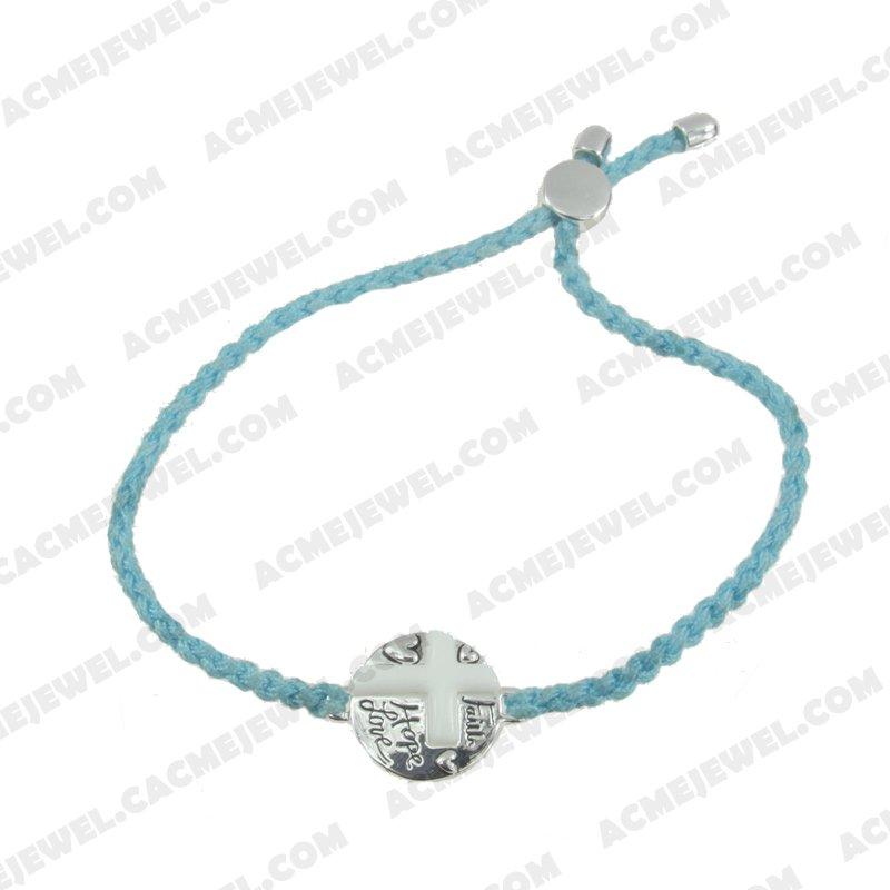 Bracelets & Bangles Cord with 925 sterling silver 2-tone Rhodium and black smear Bracelets & Bangles Cord with 925 sterling silver 2-tone Rhodium and black smear
